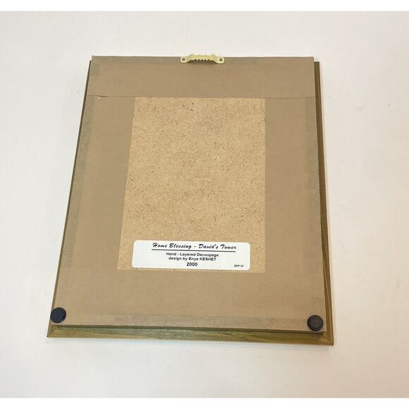 Enya Keshet Home Blessing Davids Tower Hand Layered Decoupage Israeli Artist - Picture 3 of 14